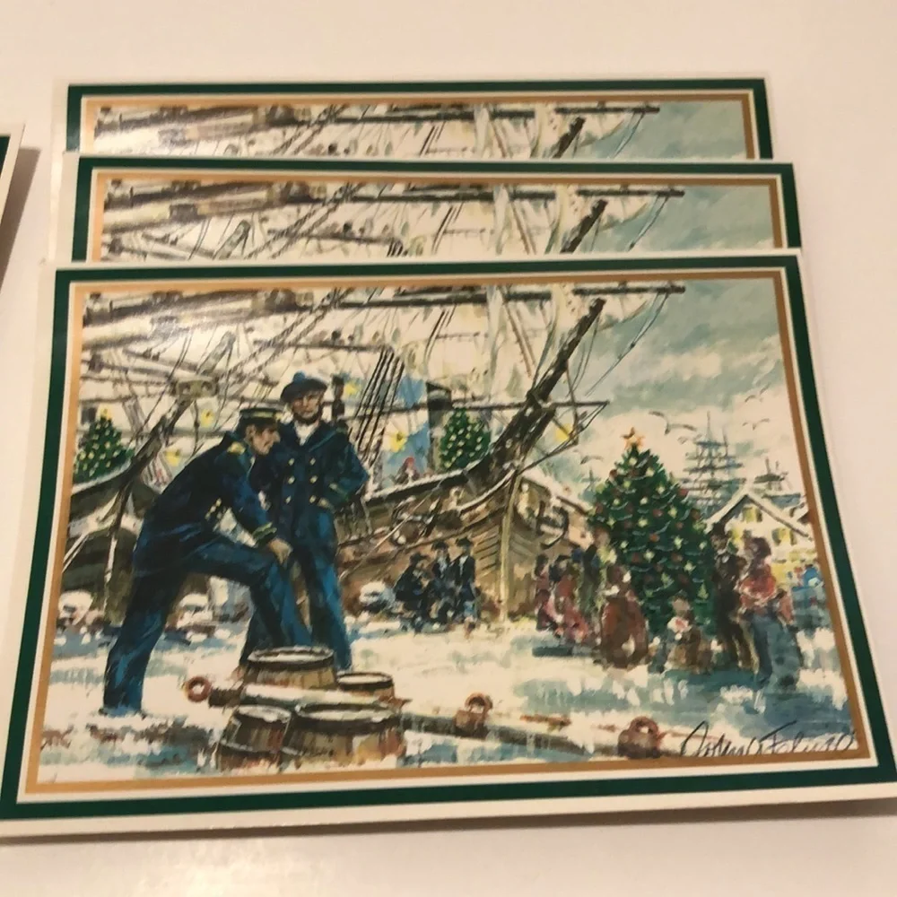 United State Navy Memorial Foundation 10 Holiday Christmas Cards by John Ferrie
